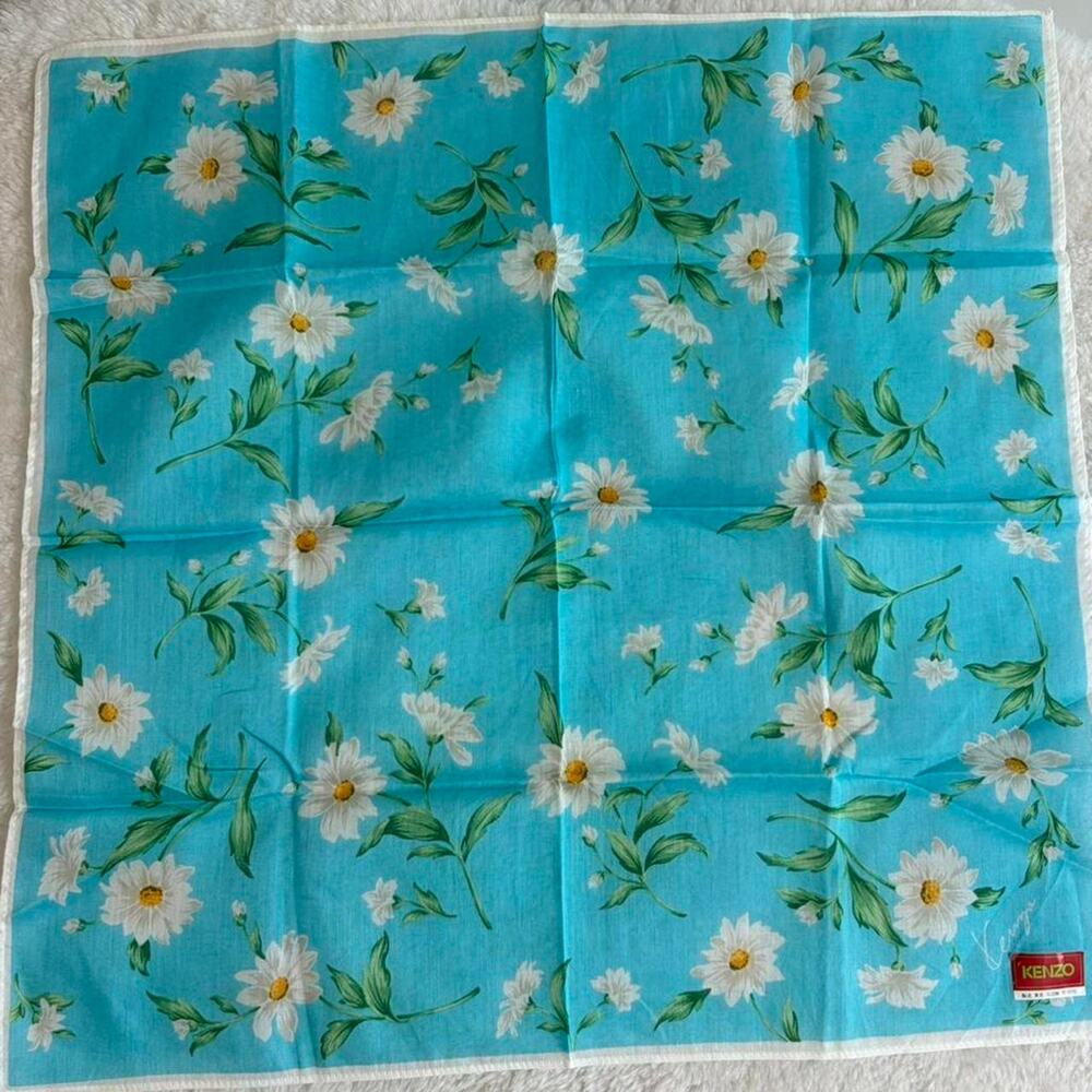 Kenzo blue floral scarf floral